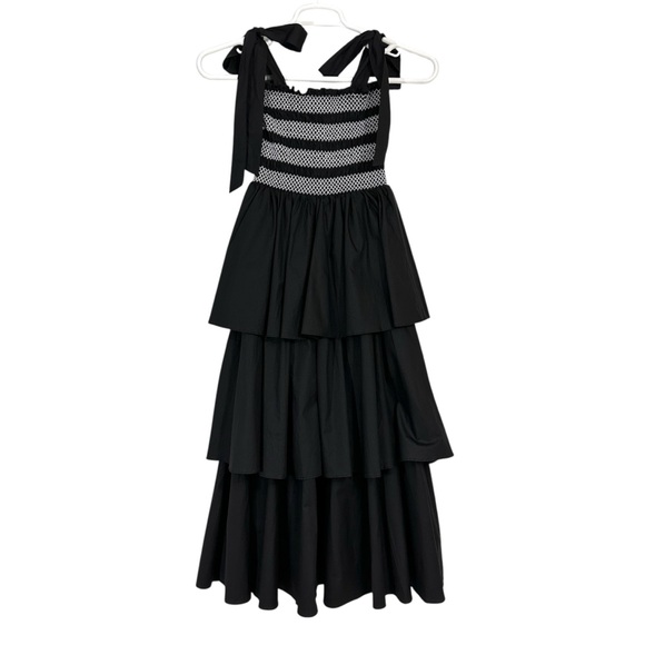 Klesis Black Smocked Tiered Maxi Dress - Picture 2 of 7